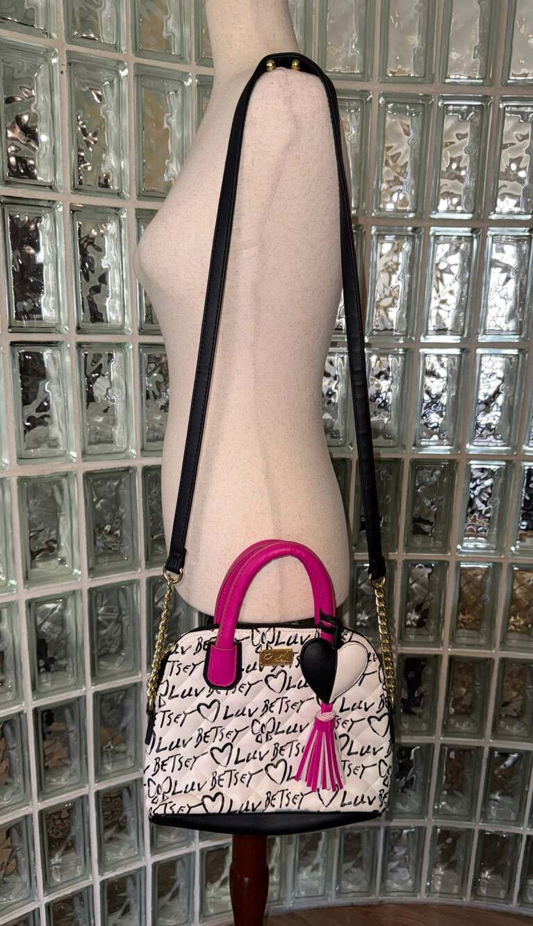 Luv Betsey By Betsey Johnson Quilted Hearts Dome Satchel Crossbody
